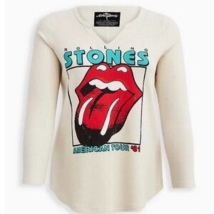 Torrid Cream Rolling Stones Graphic Top thermal